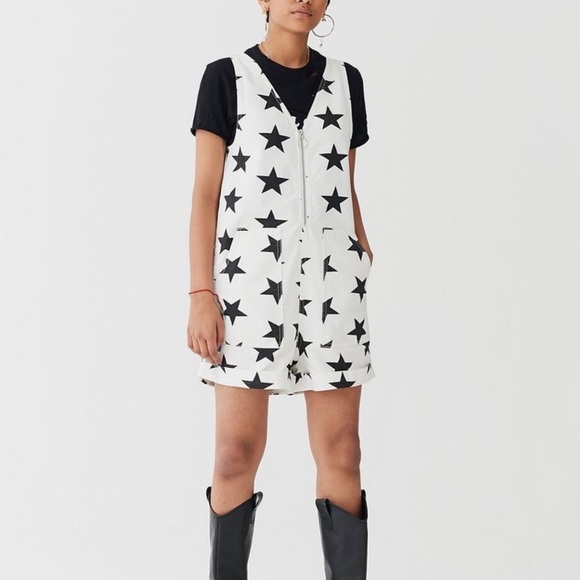 Lazy Oaf Pants - Lazy Oaf stars in your eyes denim romper size 6